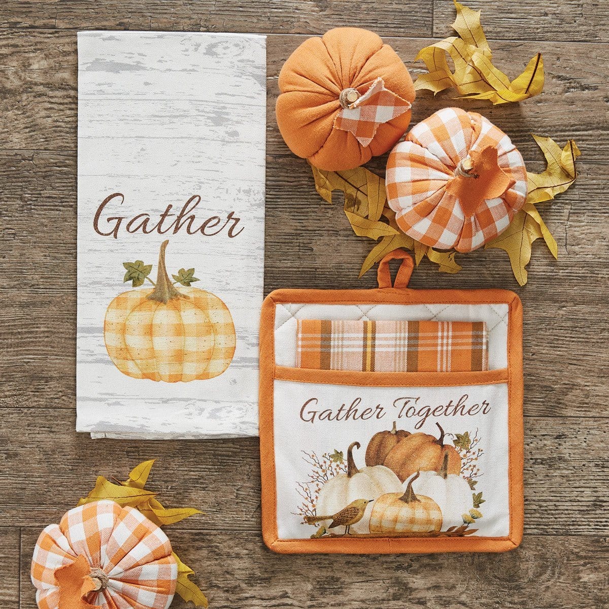 Punkin' Patch Gather Together Pocket Potholder & Dishtowel Set 2 Piece Set-Park Designs-The Village Merchant