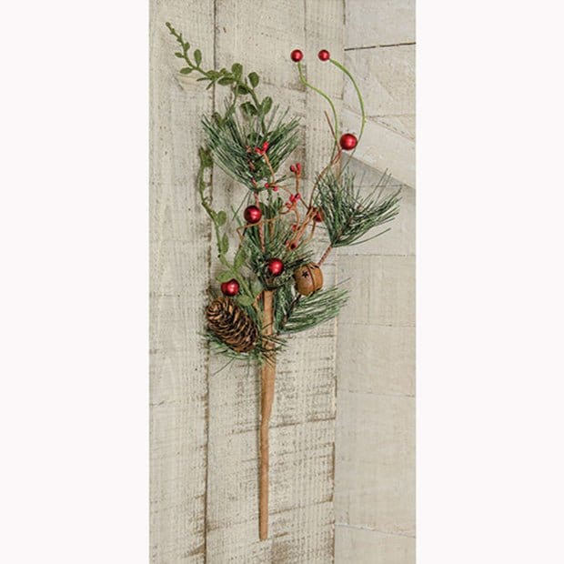Red Berry Pine Pick / Spray 18&quot; High-Craft Wholesalers-The Village Merchant