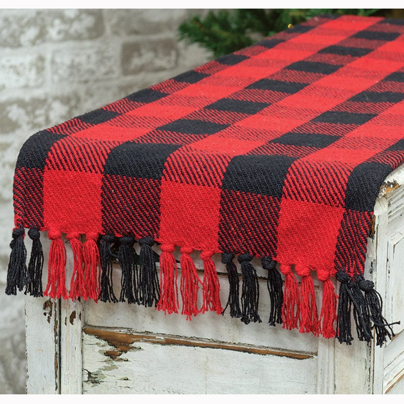 Red &amp; Black Buffalo Check Table Runner 72&quot; Long