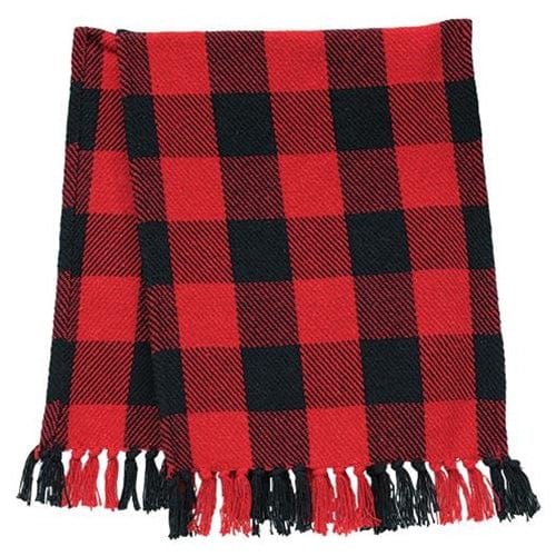 Red &amp; Black Buffalo Check Table Runner 72&quot; Long