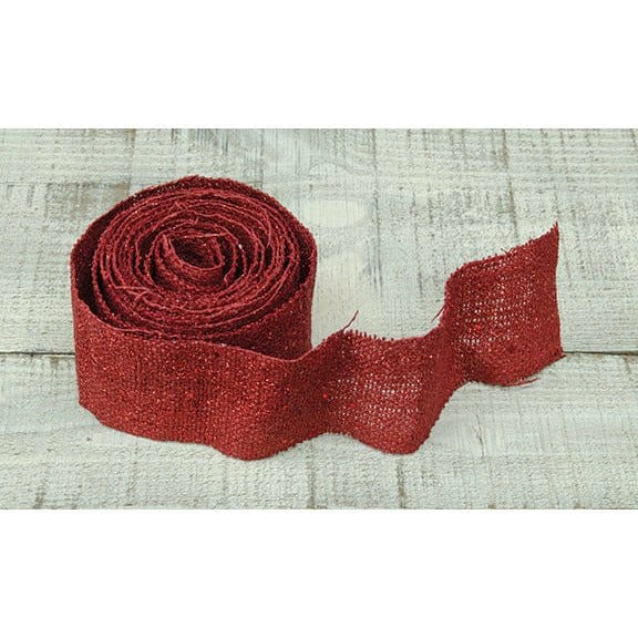 Red Glitter Burlap Ribbon-Craft Wholesalers-The Village Merchant
