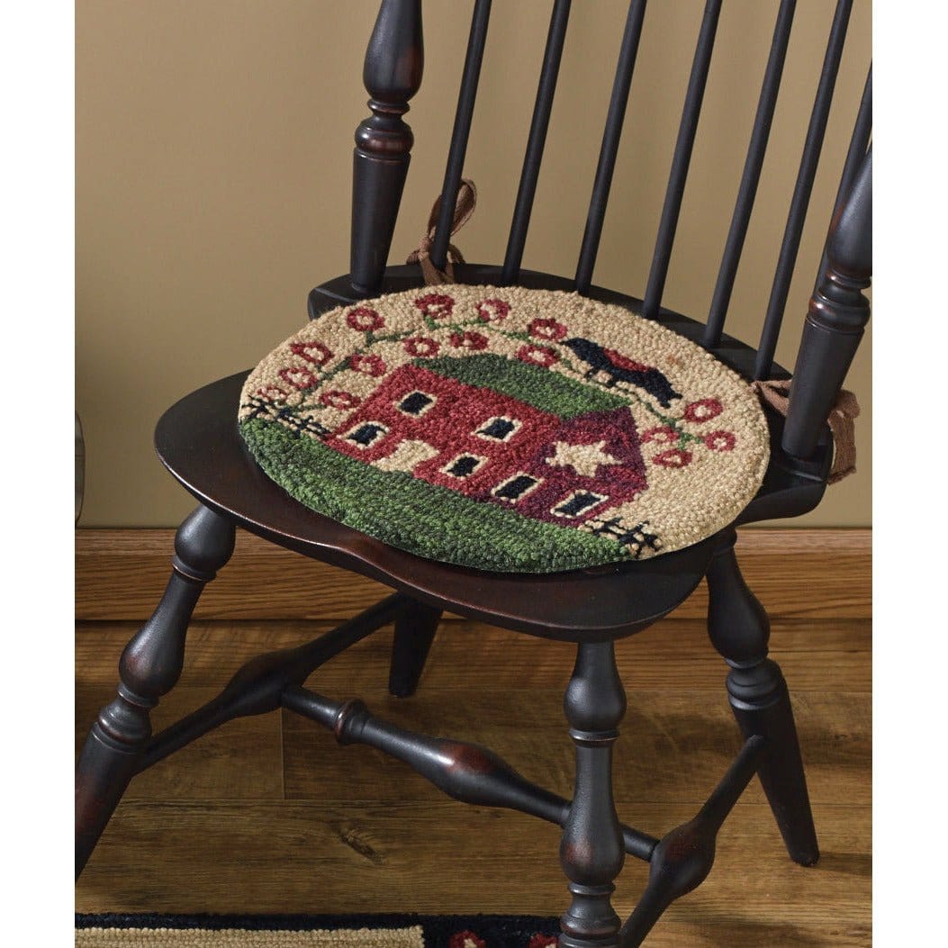 Red House Hooked Chair Pad Round-Park Designs-The Village Merchant