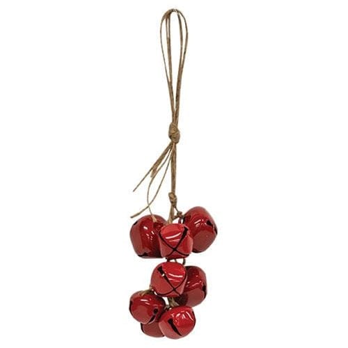 Red Jingle Bell Cluster On Jute Ornament