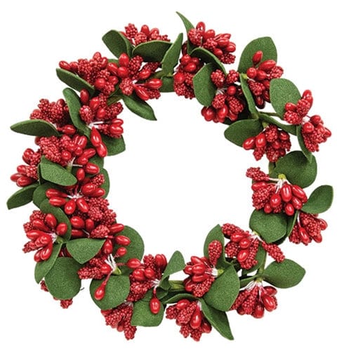 Red Pip &amp; Millet Berry Candle Ring / Wreath 3.5&quot; Inner Diameter