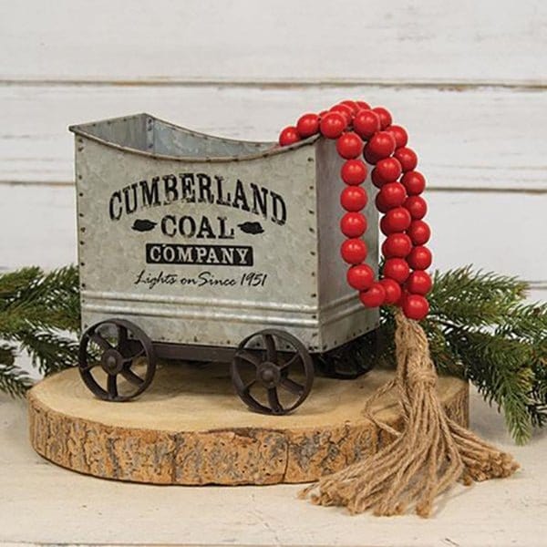 Red Wood Bead Garland