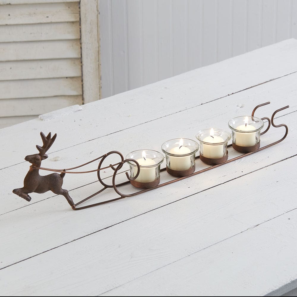 Reindeer and Sleigh Candle Holder For Votive & Tealight Candles-CTW Home-The Village Merchant