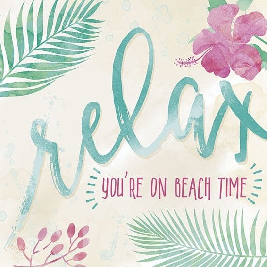 Penny Lane Publishing Relax - You're On Beach Time By Mollie B Right Art Print - 12 X 12