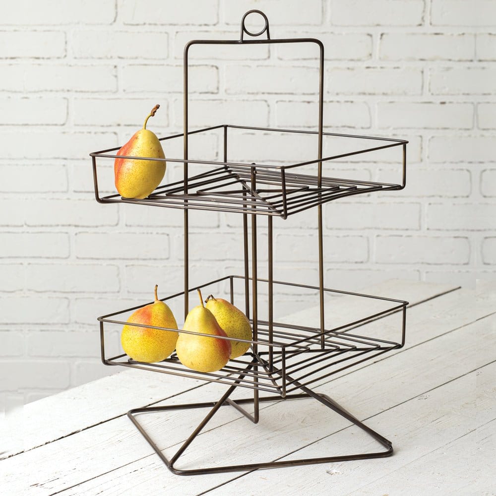 Revolving Caddy / Tray / Stand With Handle Square 2 Tier-CTW Home-The Village Merchant