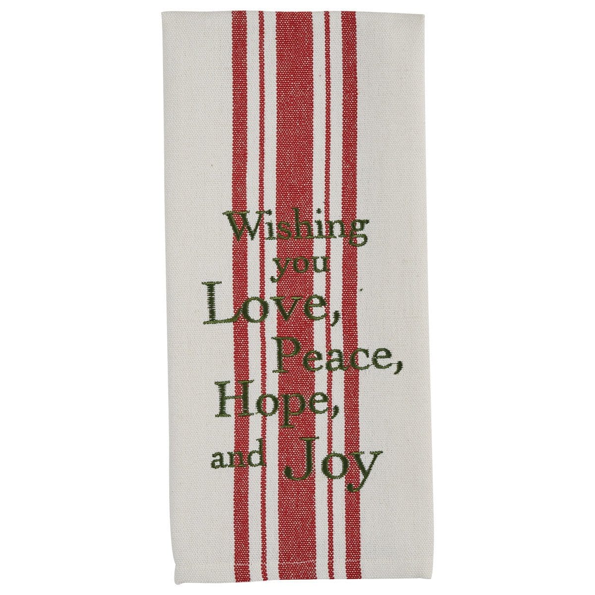 Ribbon Candy Wishing you Love, Peace, Hope and Joy Decorative Towel-Park Designs-The Village Merchant