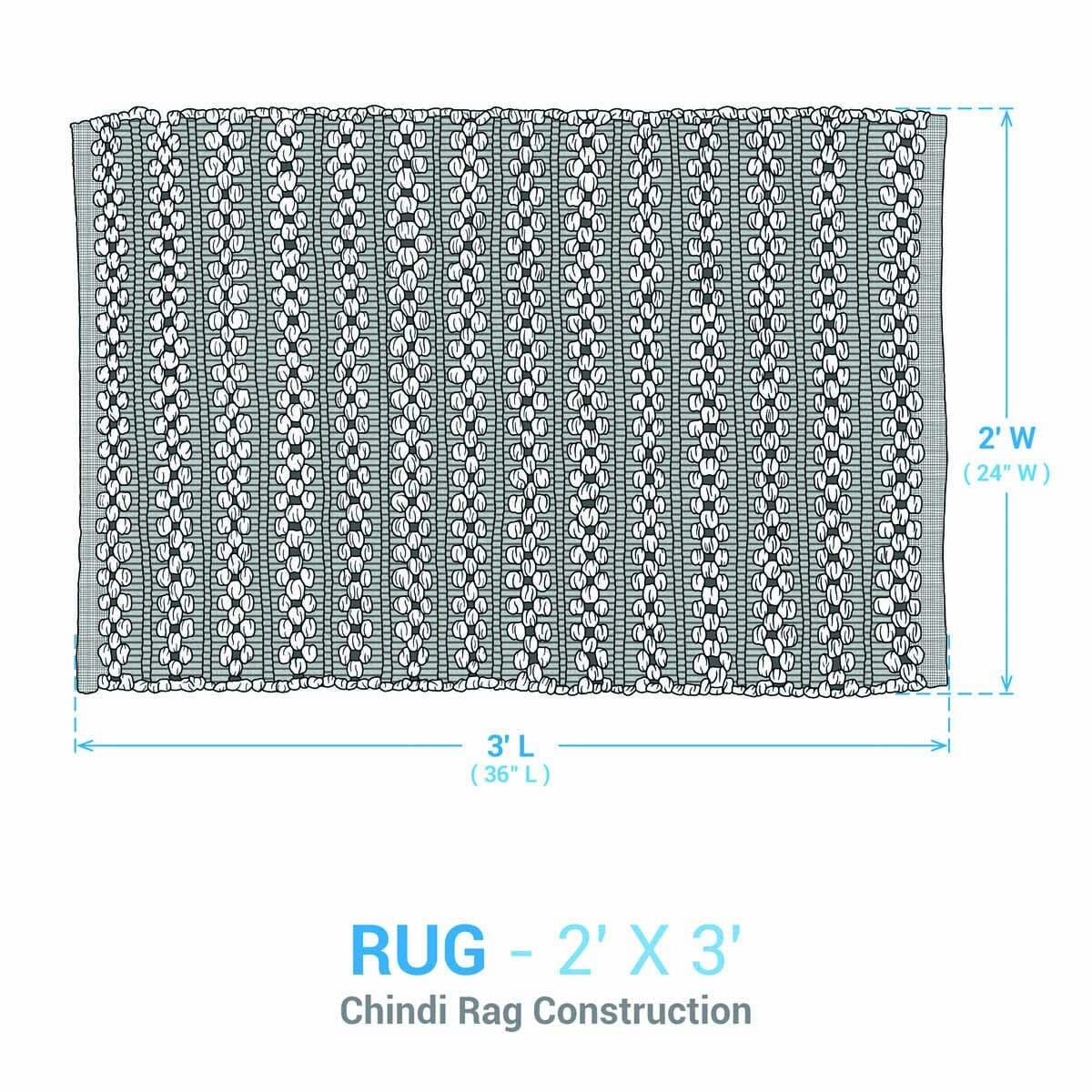 Park Designs Woven Rugs Ripples Chindi Rug 24" x 38" Rectangle