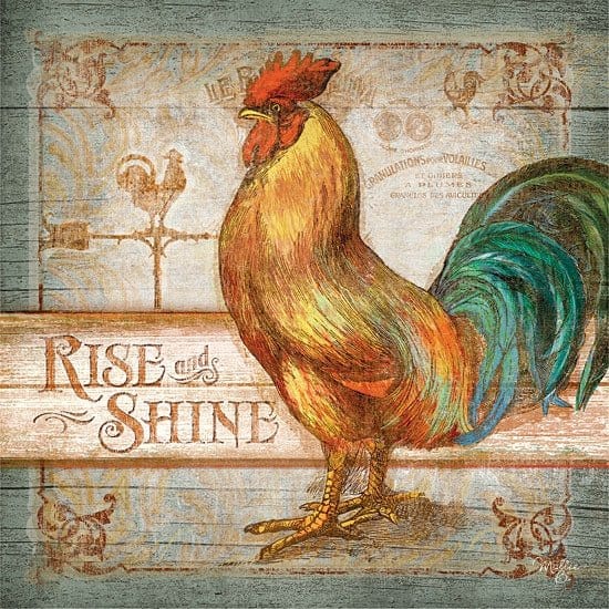 Rise &amp; Shine Rooster By Mollie B Right Art Print - 12 X 12-Penny Lane Publishing-The Village Merchant