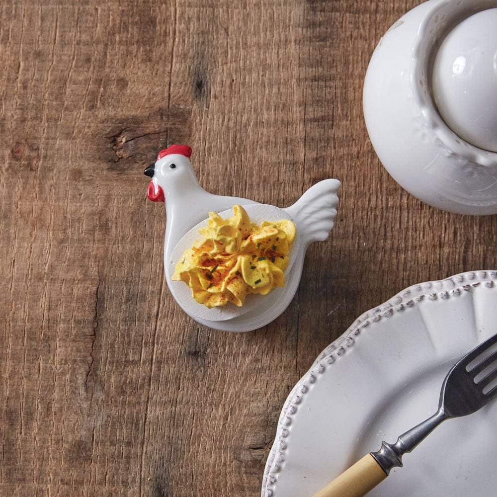 Rooster Ceramic Single Deviled Egg Cup