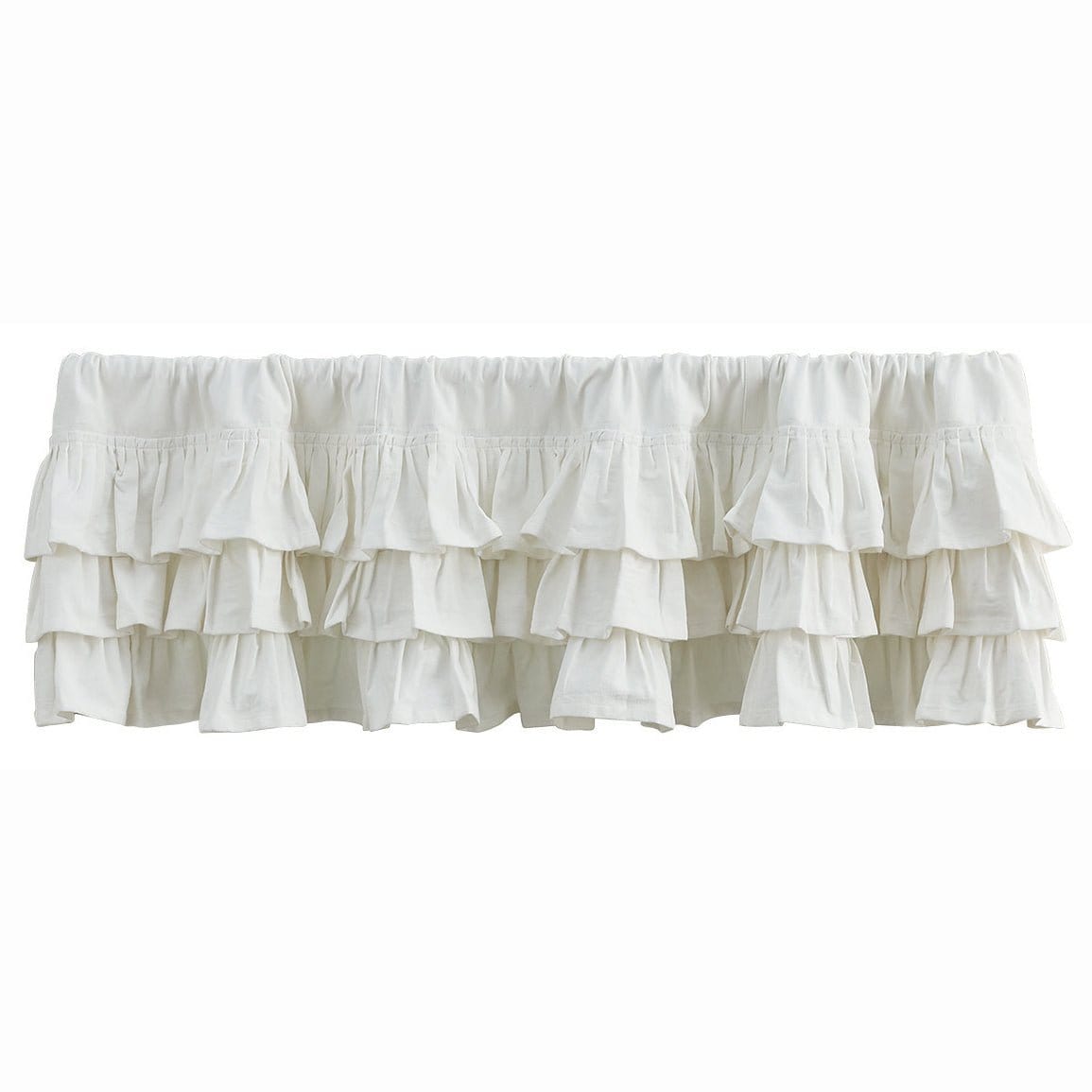 Ruffle in White Valance 60&quot; Wide Unlined-Park Designs-The Village Merchant