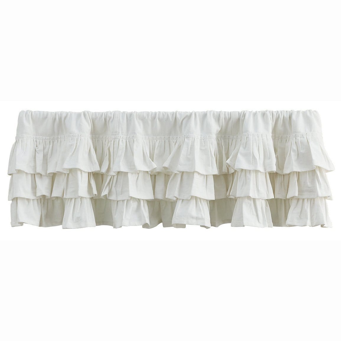 Ruffle in White Valance 60" Wide Unlined-Park Designs-The Village Merchant
