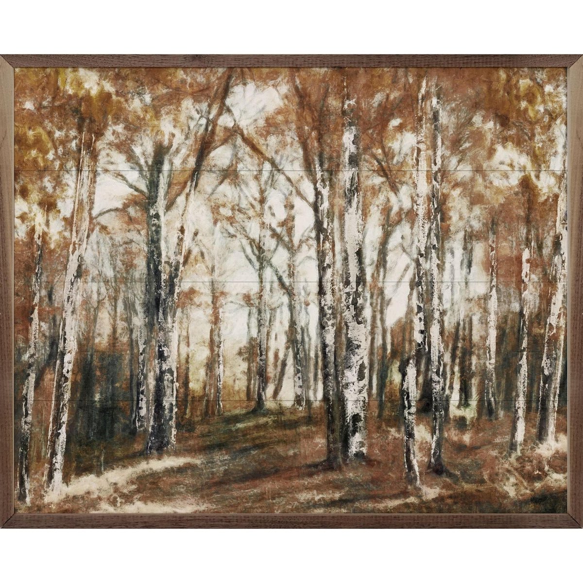 Kendrick Home Walnut Frames 10x8 Rusted Hearth Birch Trees 1 By Nina Blue Printed and Framed Wall Sign