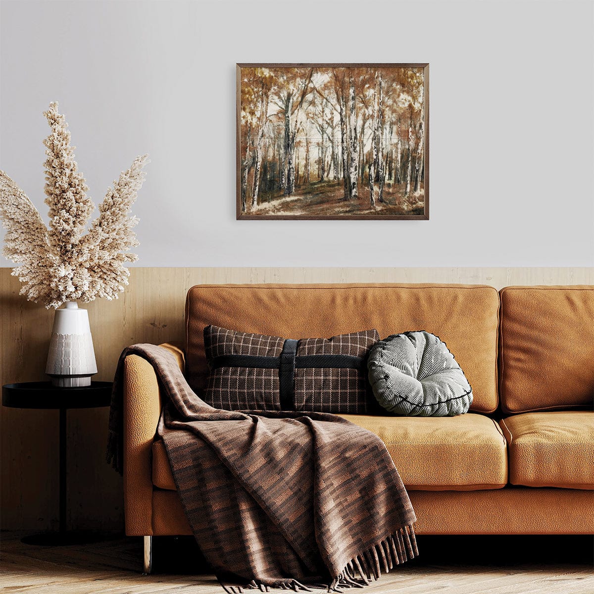 Kendrick Home Walnut Frames Rusted Hearth Birch Trees 1 By Nina Blue Printed and Framed Wall Sign