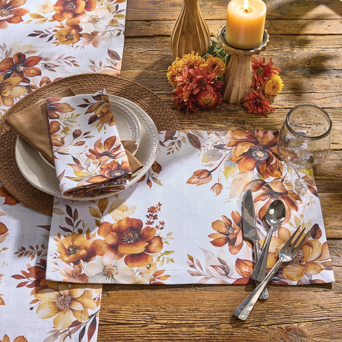 Rustic Blooms Printed Napkin Set of 2