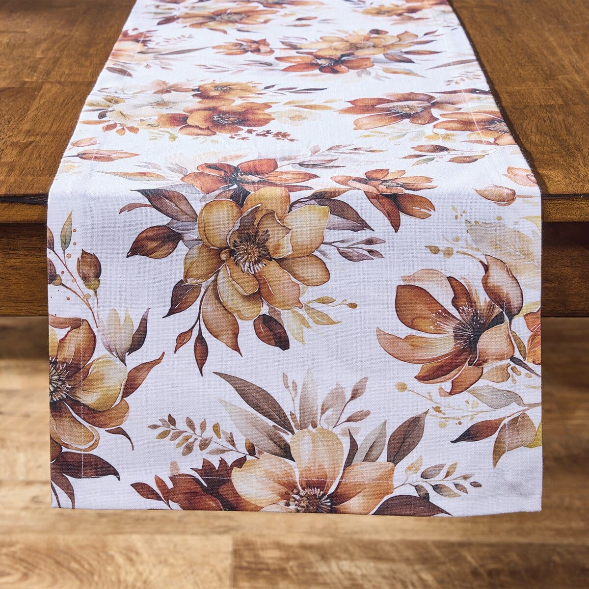 Rustic Blooms Printed Table Runner 54'' Long