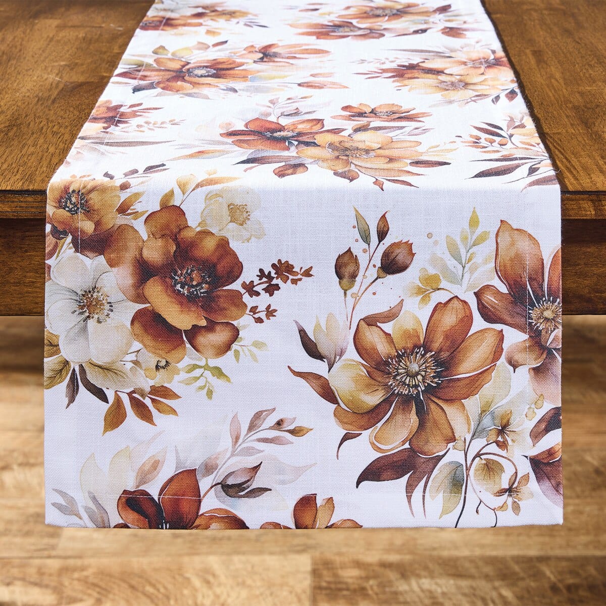 Rustic Blooms Printed Table Runner 72" Long
