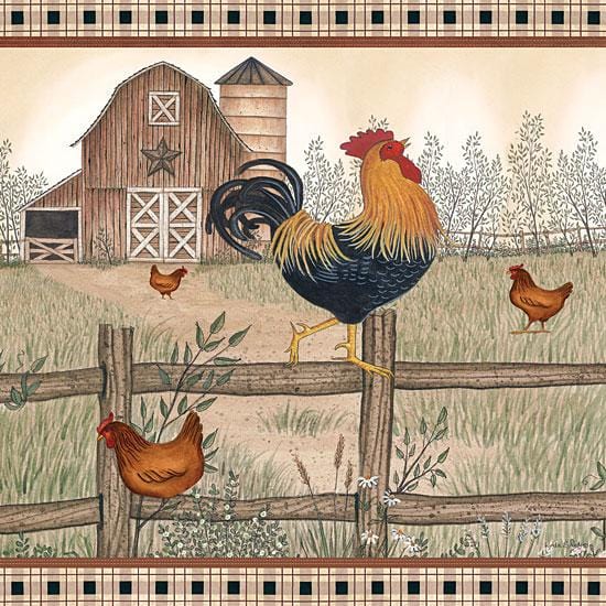Penny Lane Publishing Rustic Farm Rooster By Linda Spivey Art Print - 12 X 12