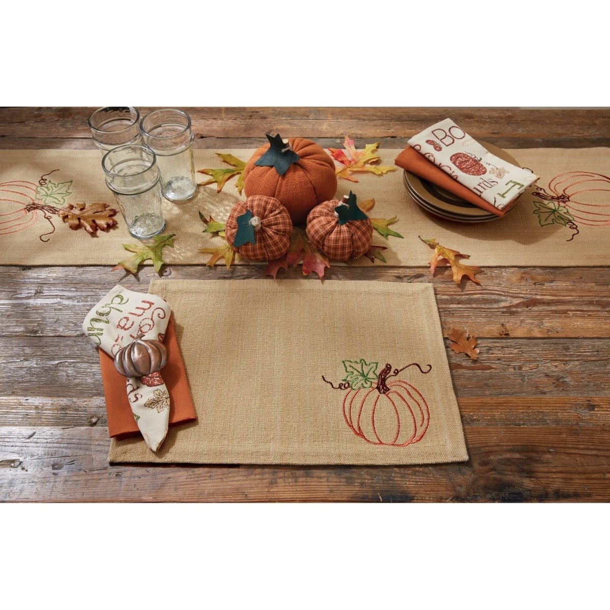 Rustic Pumpkin printed Placemat-Park Designs-The Village Merchant