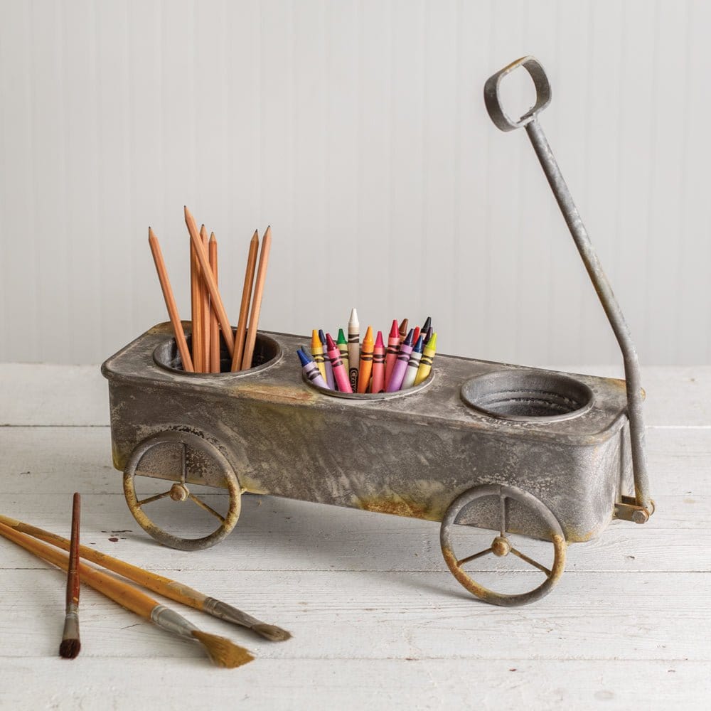 Rusty Metal Divided Wagon Planter-CTW Home-The Village Merchant