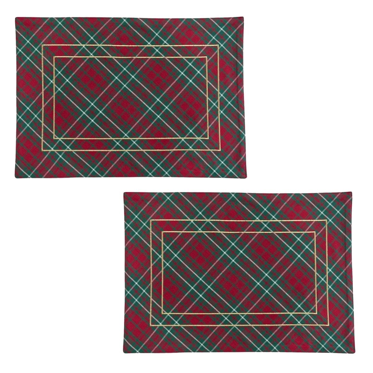 Saint Nicholas Tartan Plaid Patricia Heaton Home Placemat Set of 2