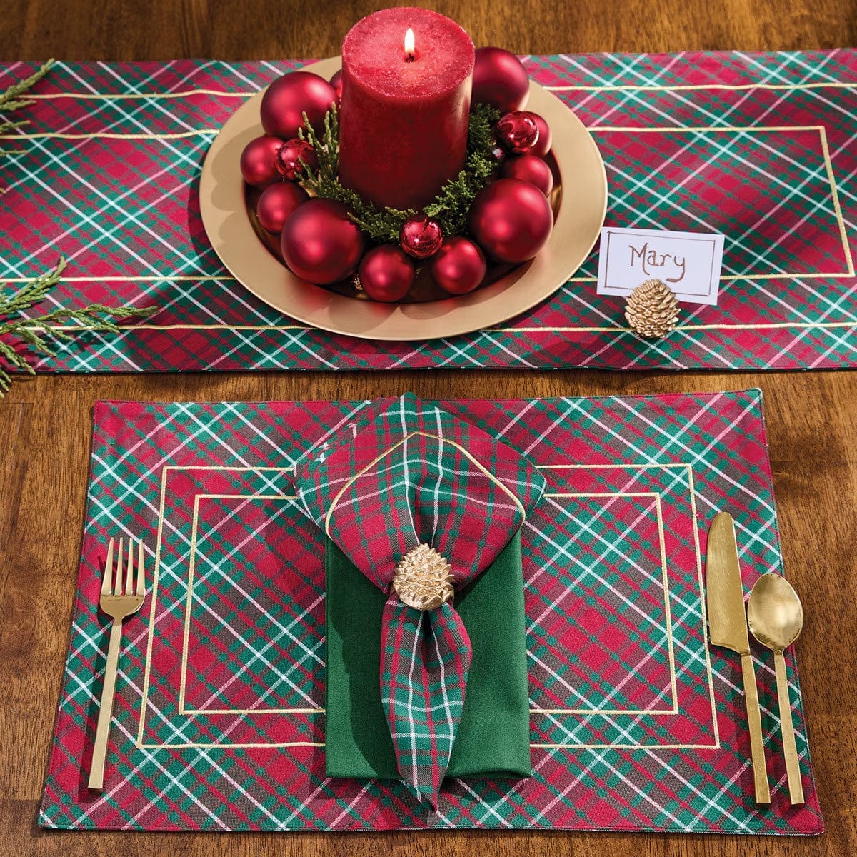 Saint Nicholas Tartan Plaid Patricia Heaton Home Placemat Set of 2