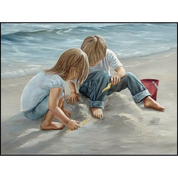 Sand Castle Builders By Georgia Janisse Art Print - 12 X 16-Penny Lane Publishing-The Village Merchant