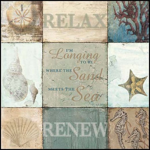 Penny Lane Publishing Sand & Sea By Dee Dee Reynolds Art Print - 12 X 12