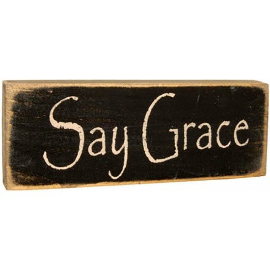 Say Grace Sign - Stenciled Wood-Craft Wholesalers-The Village Merchant