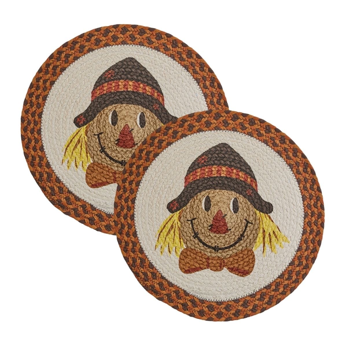 Scarecrow Braided & Printed Placemat Round Set of 2