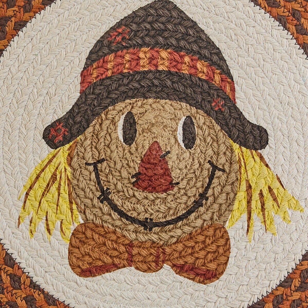Scarecrow Braided & Printed Placemat Round Set of 2