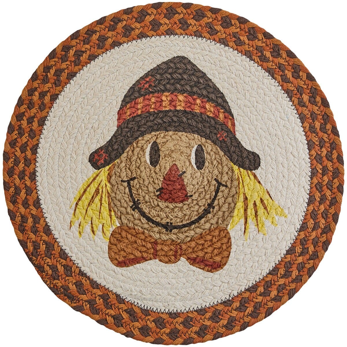 Scarecrow Braided & Printed Placemat Round Set of 2