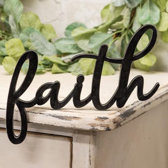 Script Lettering Faith Laser Cut Wood Sign