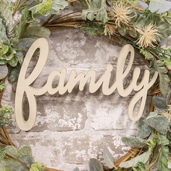 Script Lettering Family In Ivory Sign - Laser Cut Wood-Craft Wholesalers-The Village Merchant