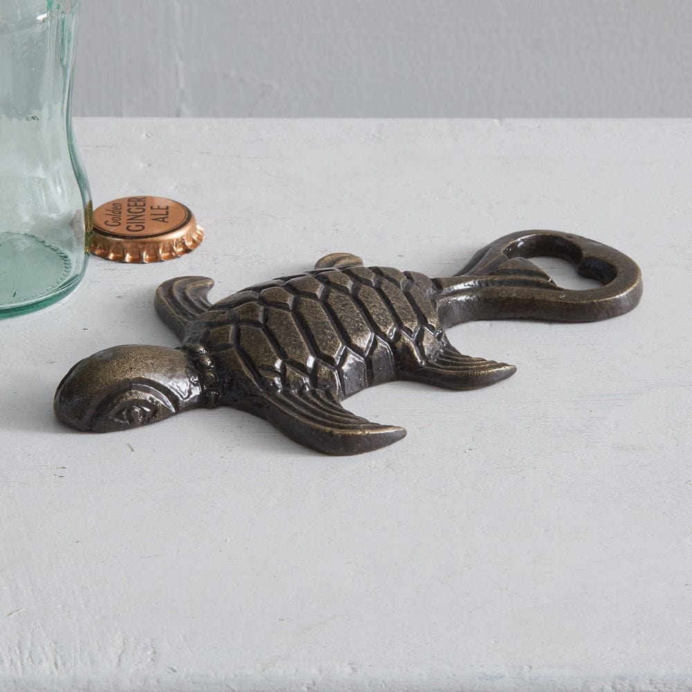 Sea Turtle Bottle Opener Hand Held Cast Iron-CTW Home-The Village Merchant