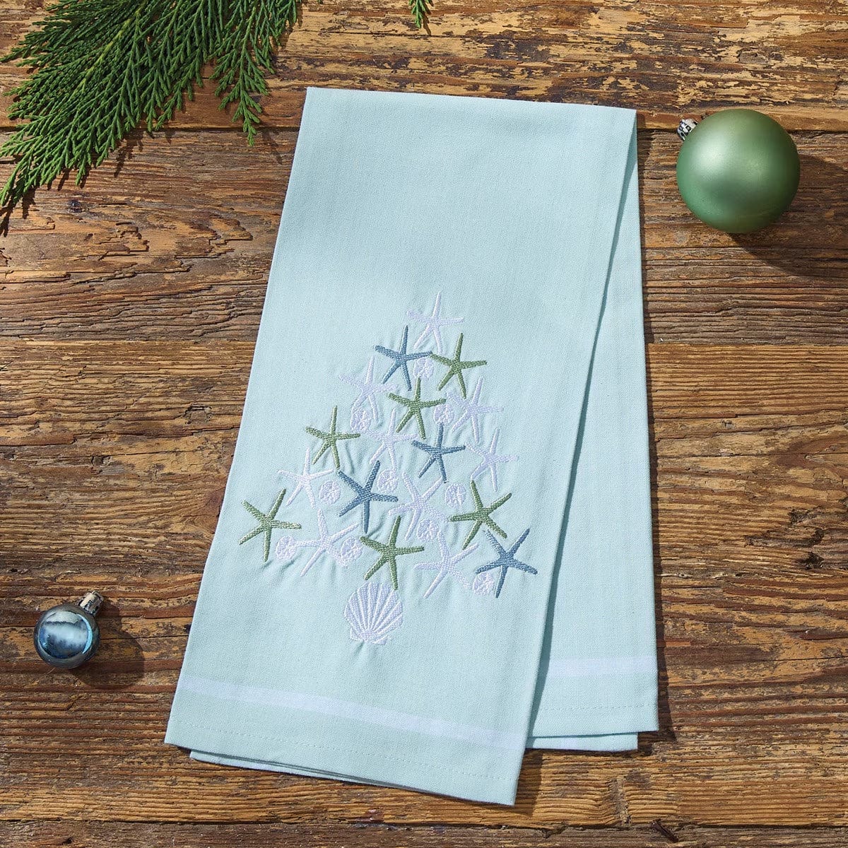 Seas And Greetings Embroidered Decorative Towel