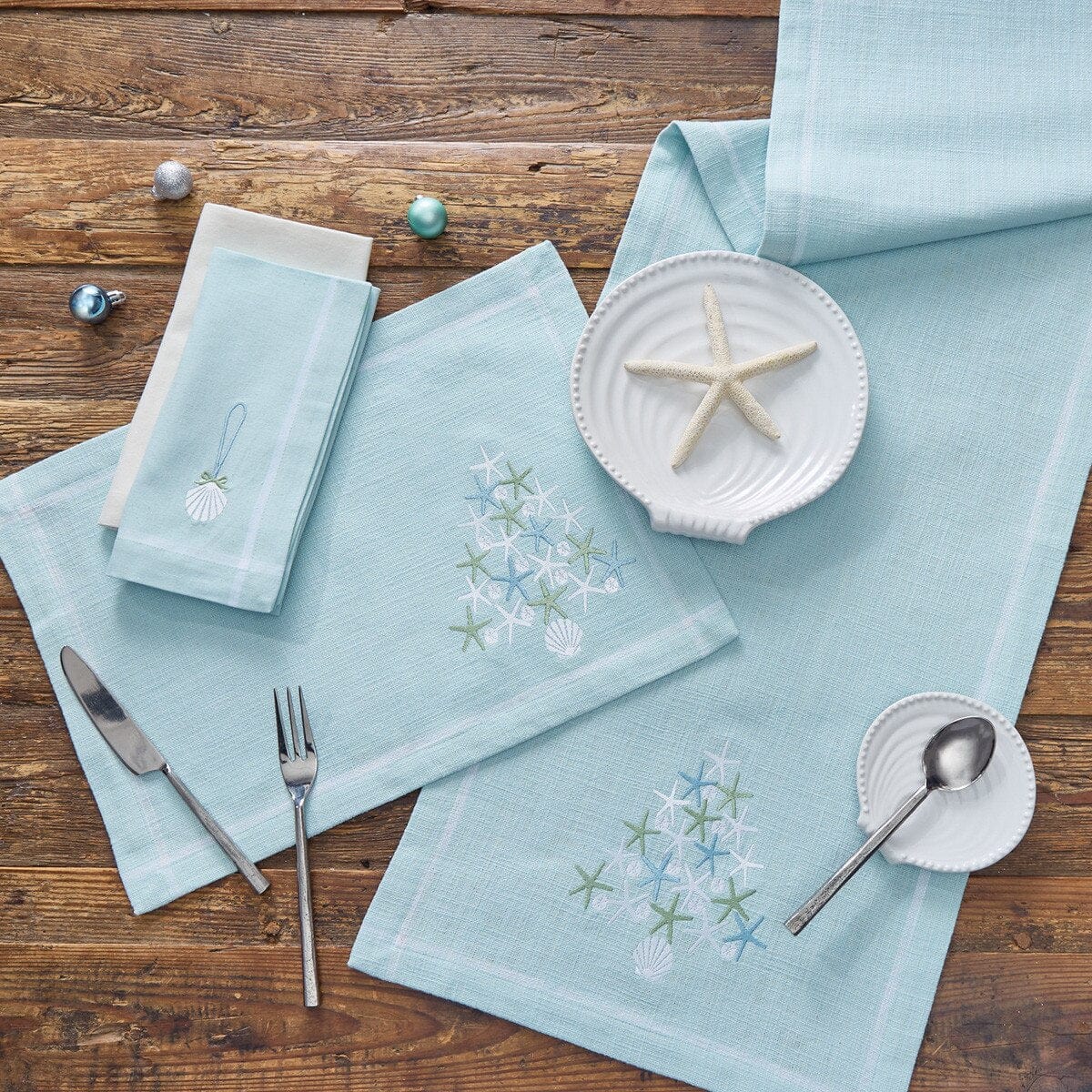 Seas And Greetings Embroidered Napkin Set of 2