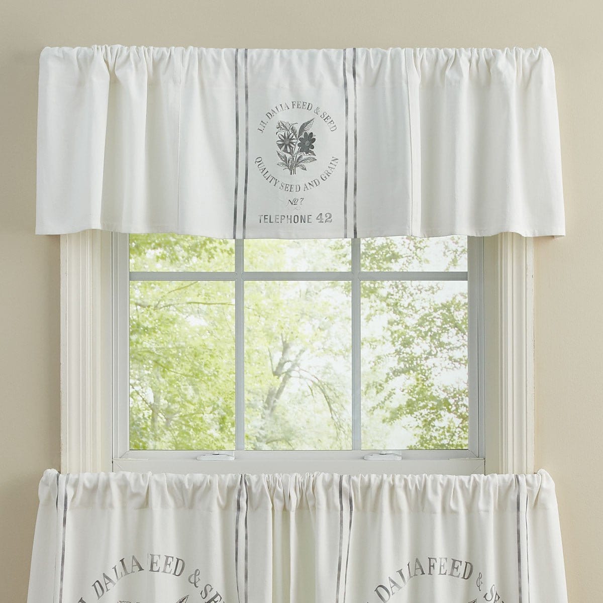 Seed Sack Printed Valance Unlined-Park Designs-The Village Merchant