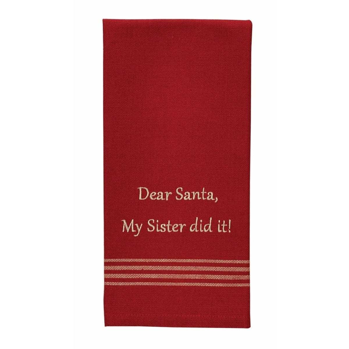 Sentiments Dear Santa, My Sister Did It Decorative Towel-Park Designs-The Village Merchant