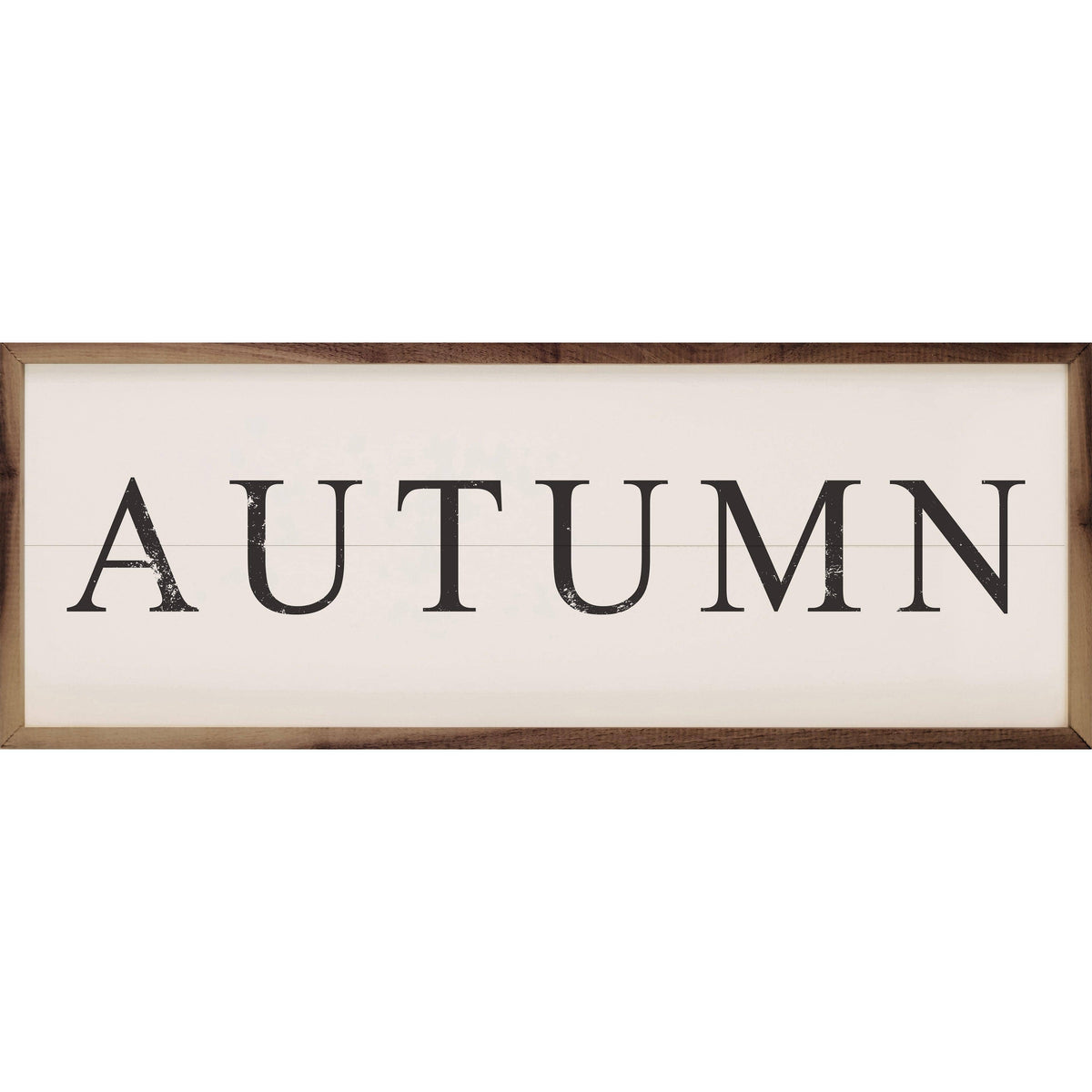 Kendrick Home Walnut Frames 12x4 / White Serif Autumn Printed and Framed Wall Sign