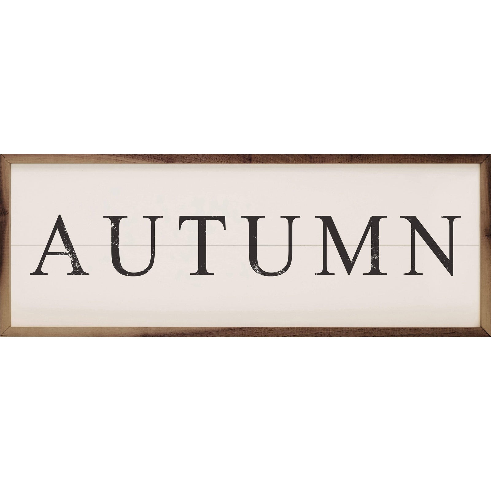 Kendrick Home Walnut Frames 12x4 / White Serif Autumn Printed and Framed Wall Sign