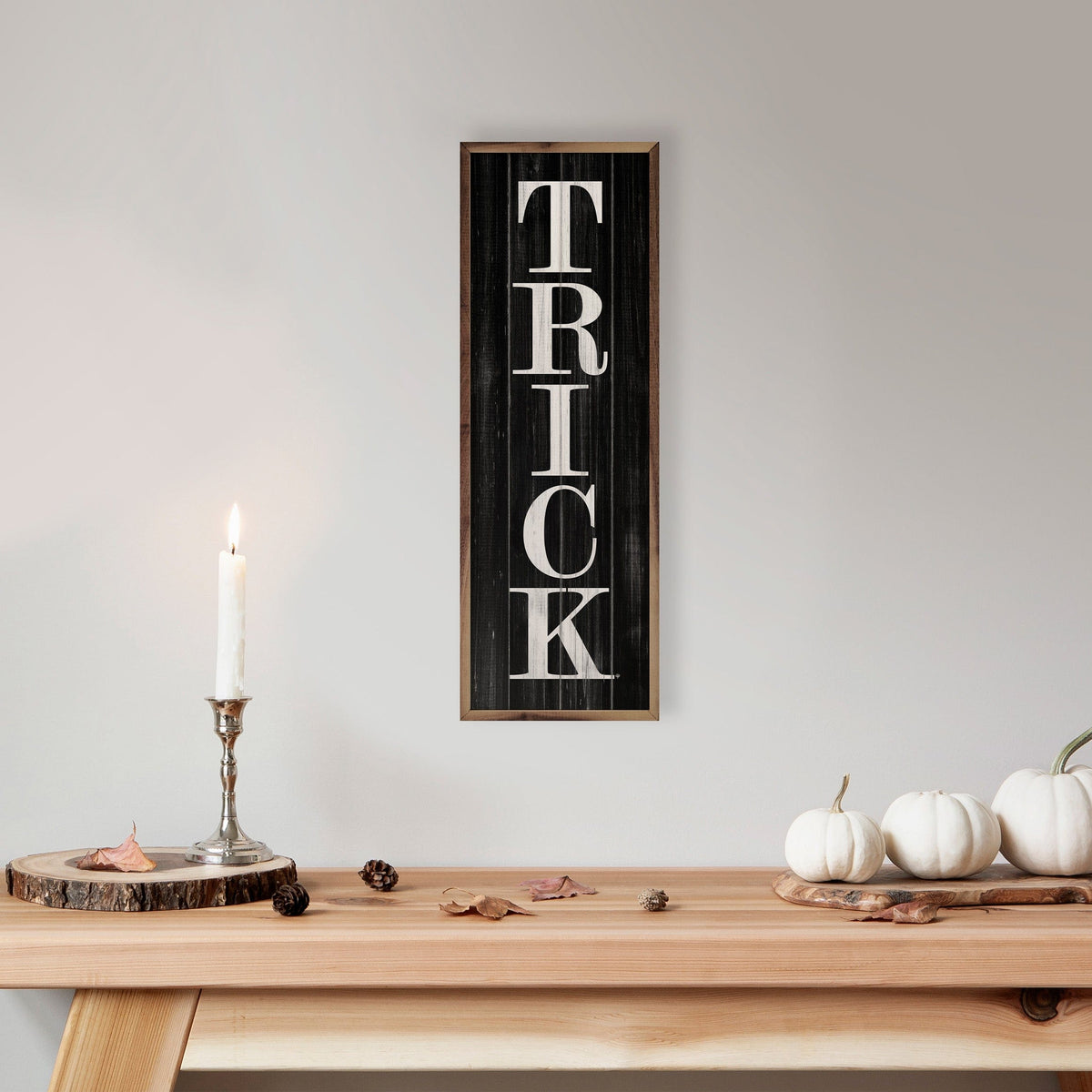 Kendrick Home Walnut Frames Set Trick Black Printed and Framed Wall Sign