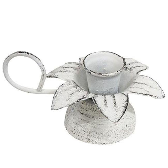 Shabby Chic Blooming Flower Candle Holder For Taper Candles