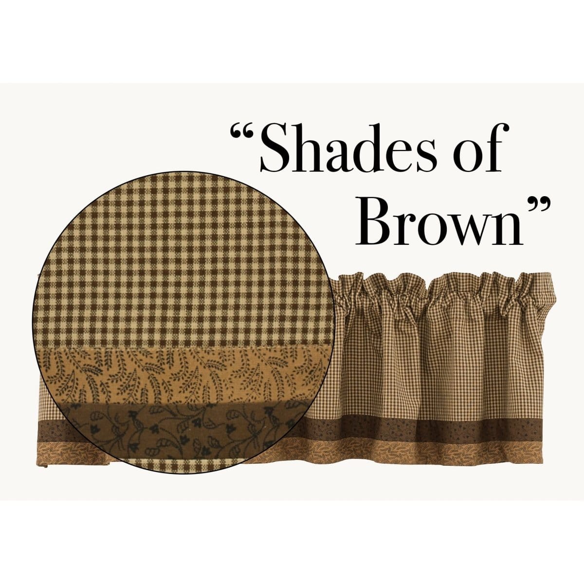 Shades Of Brown Border Valance Lined-Park Designs-The Village Merchant
