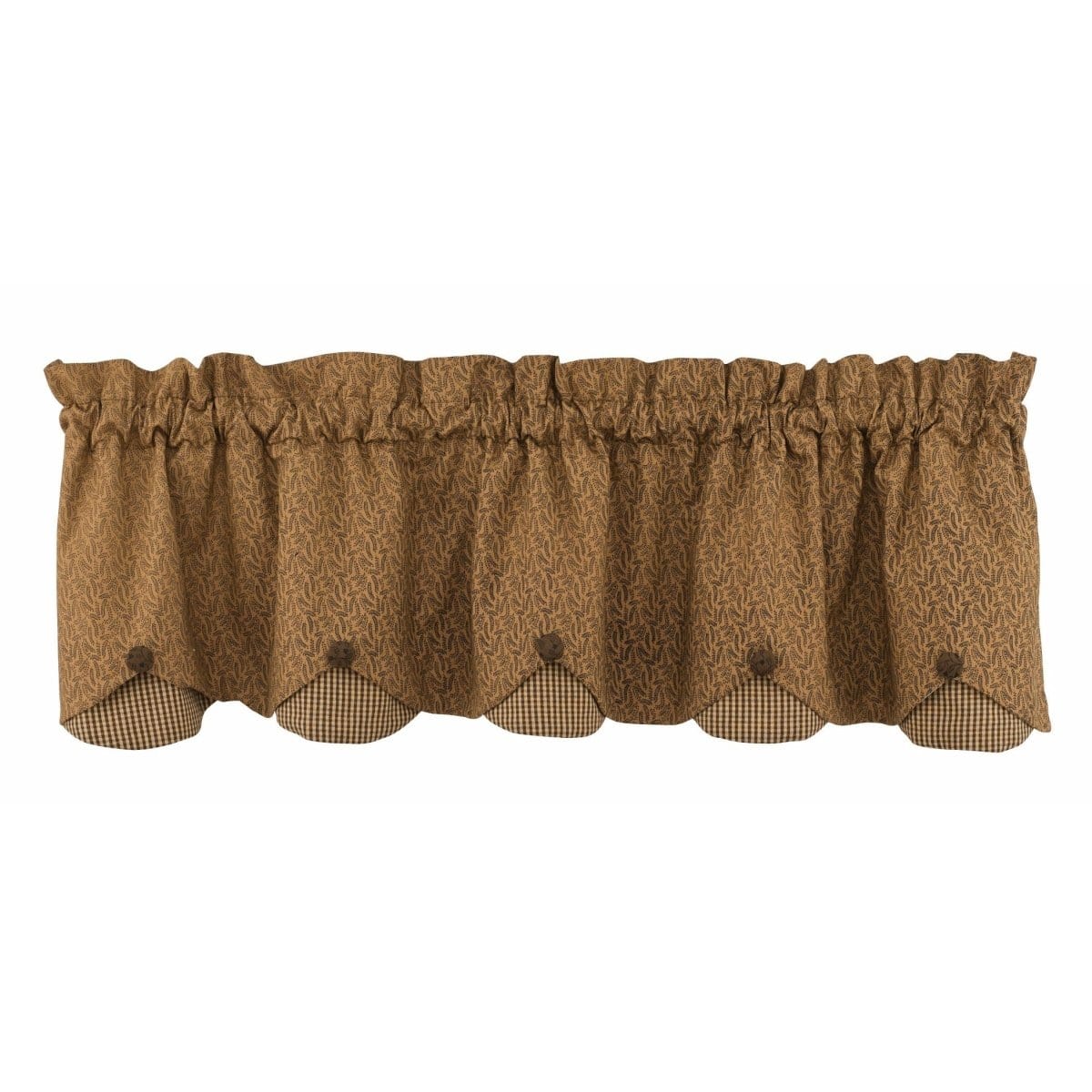 Shades Of Brown Scalloped Valance Lined-Park Designs-The Village Merchant