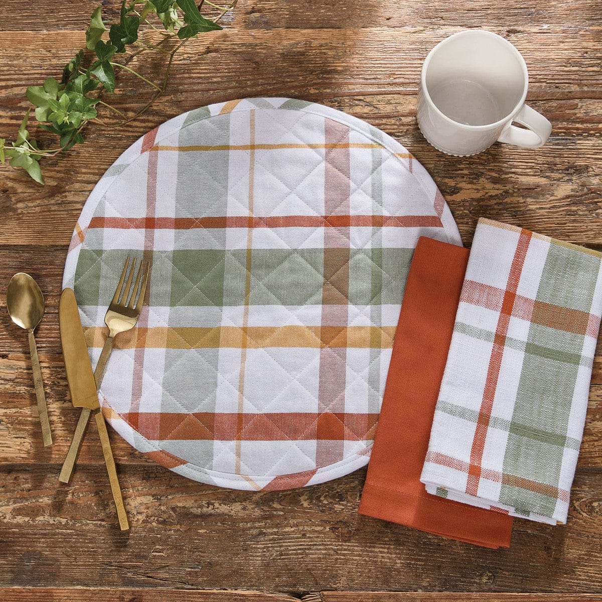 Shades of Fall Quilted Placemat Round