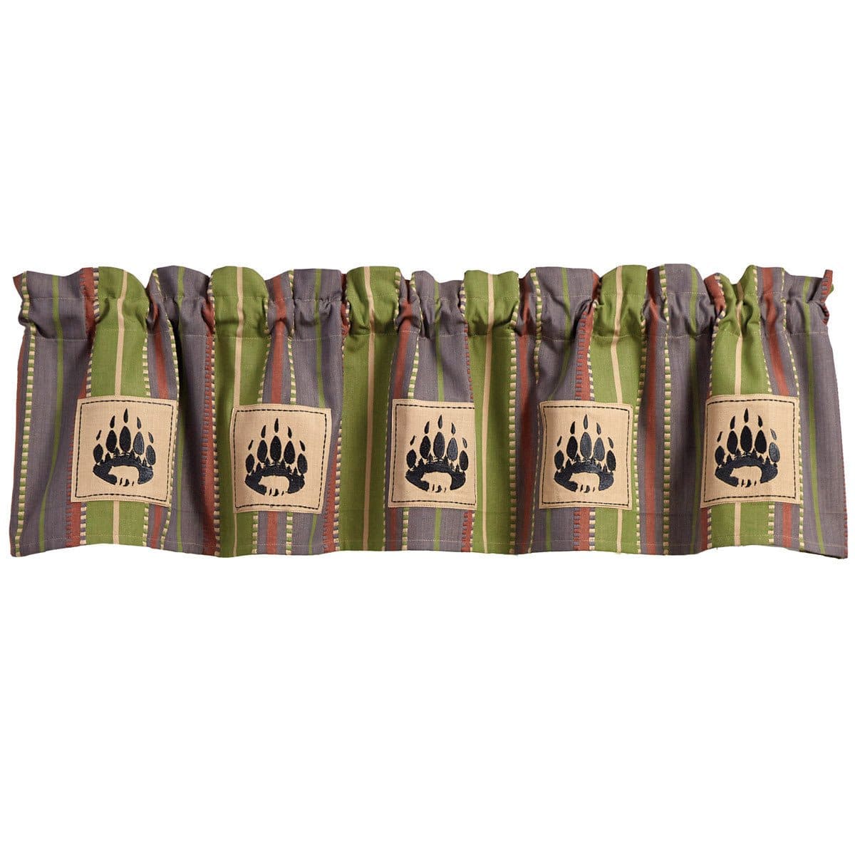 Shenandoah Stripe Patch Valance Lined-Park Designs-The Village Merchant