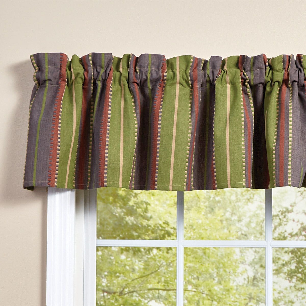 Shenandoah Stripe Printed Valance Unlined-Park Designs-The Village Merchant